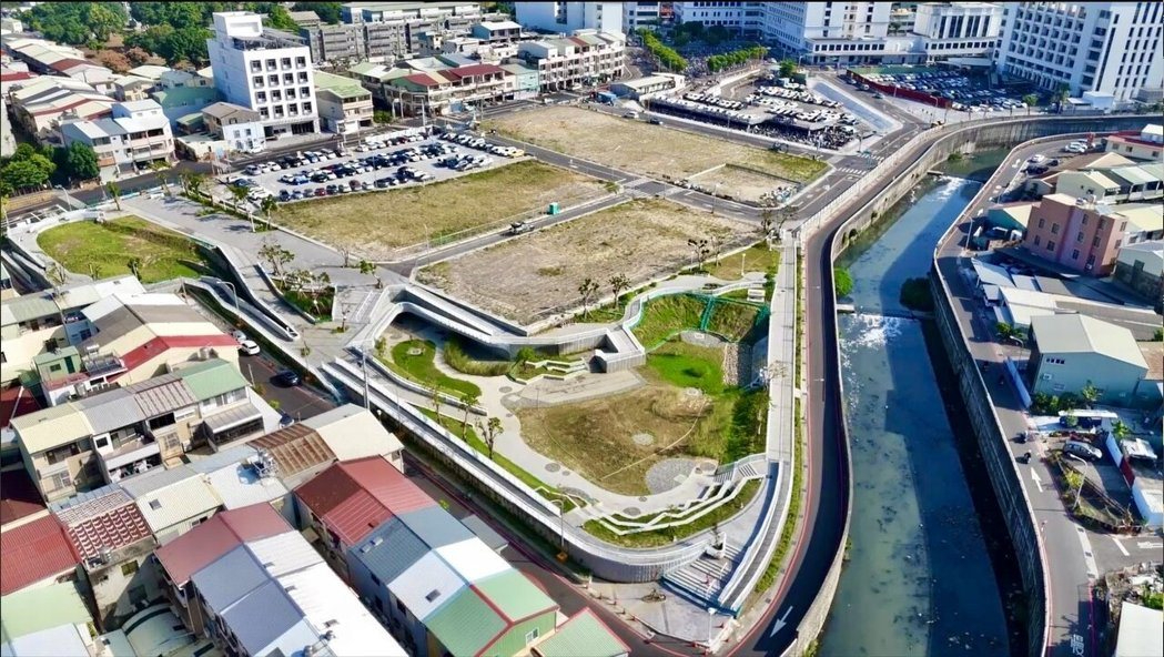 六甲頂醫療專用區市地重劃區開發完成現況。圖／台南市地政局提供
